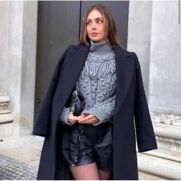 Zara Fringe Knit Sweater, Small, Gray, Blogger Favorite - Picture 12 of 15